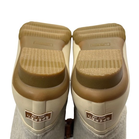 Sperry Saltwater Wool Embossed Thinsulate Duck Boot NEW Oat Women’s 10 Wide - Picture 8 of 12